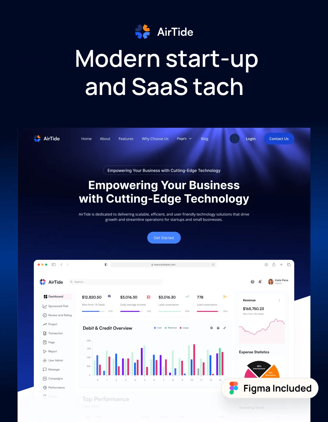 AirTide webflow template thumbnail image